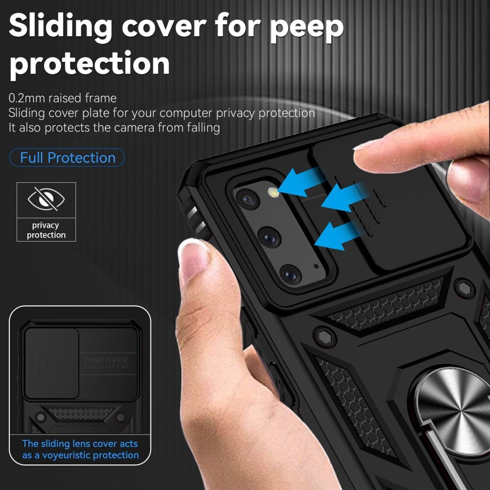 Coque Hybride Ring avec Protège Caméra Samsung Galaxy S20 Noir