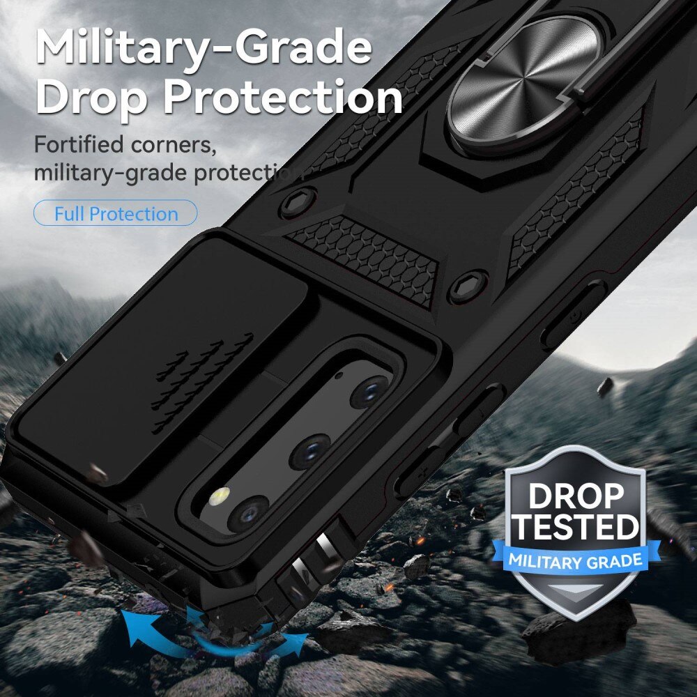 Coque Hybride Ring avec Protège Caméra Samsung Galaxy S20, Noir
