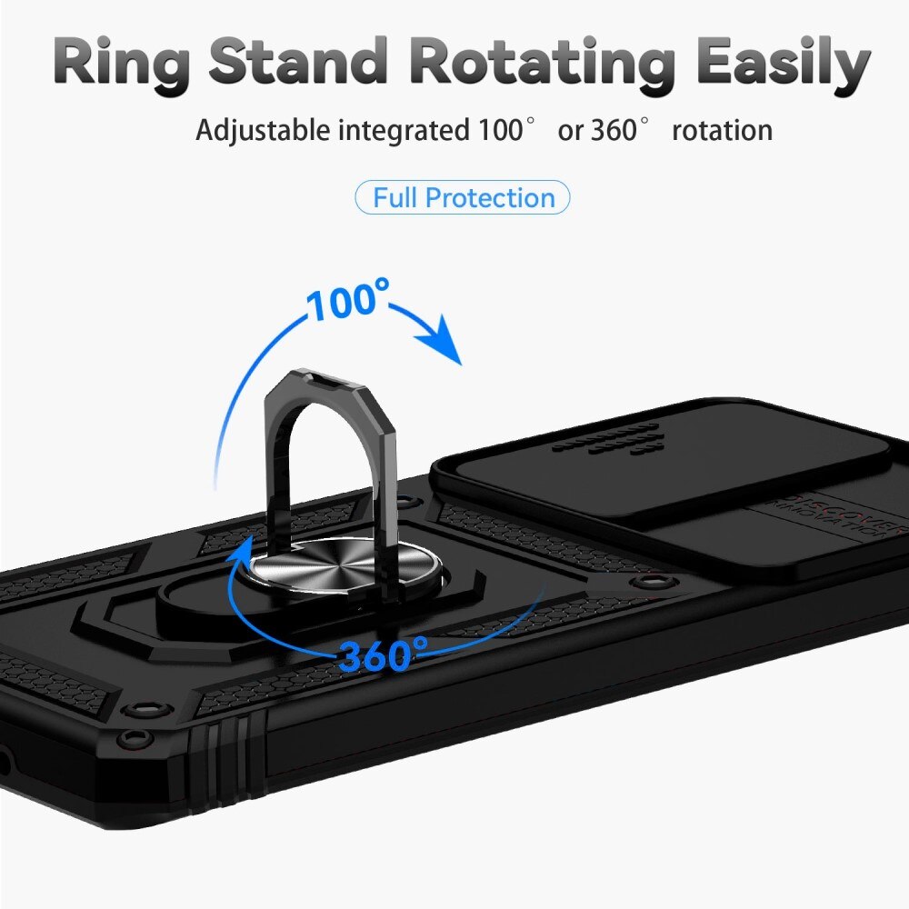 Coque Hybride Ring avec Protège Caméra Samsung Galaxy S20 Ultra, Noir