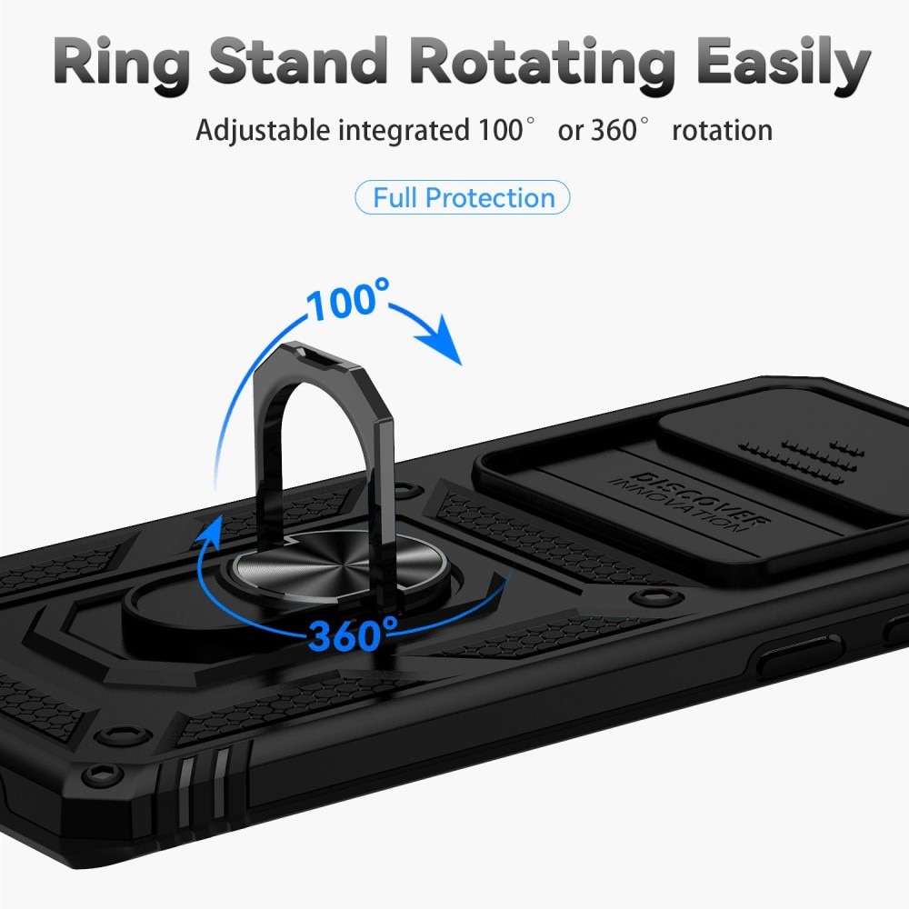 Coque Hybride Ring avec Protège Caméra Samsung Galaxy S10, Noir