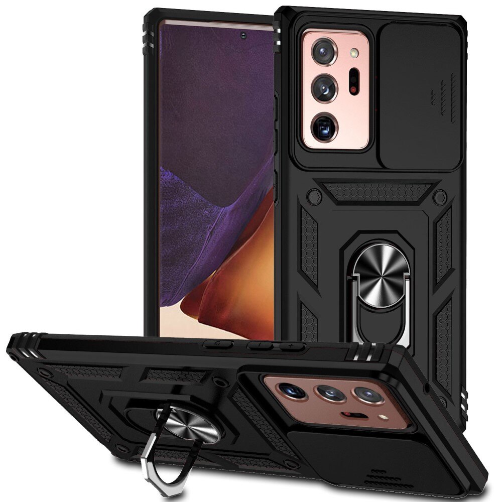 Coque Hybride Ring avec Protège Caméra Samsung Galaxy Note 20 Ultra, Noir
