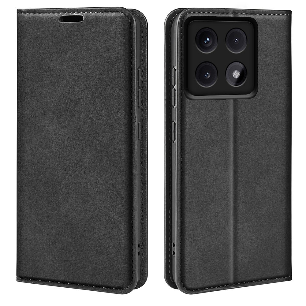 Coque portefeuille mince Xiaomi 14T, Noir