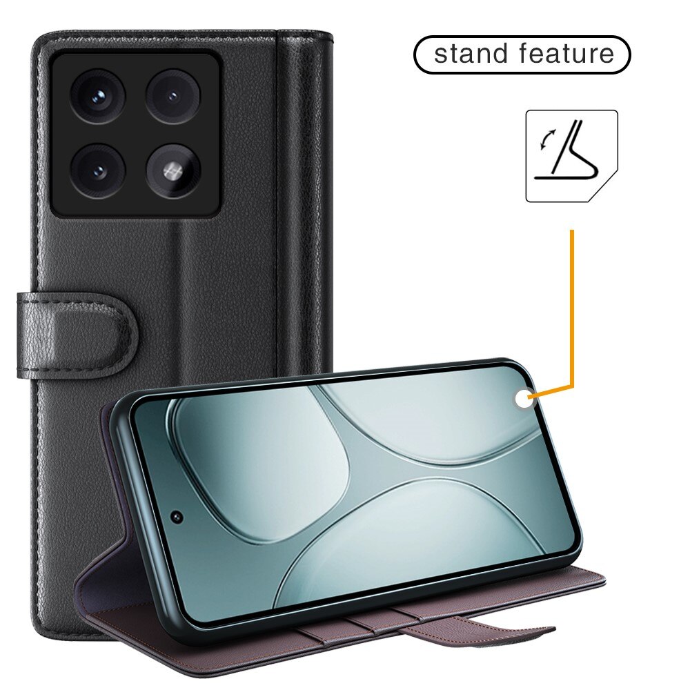 Étui en cuir veritable Xiaomi 14T, Noir