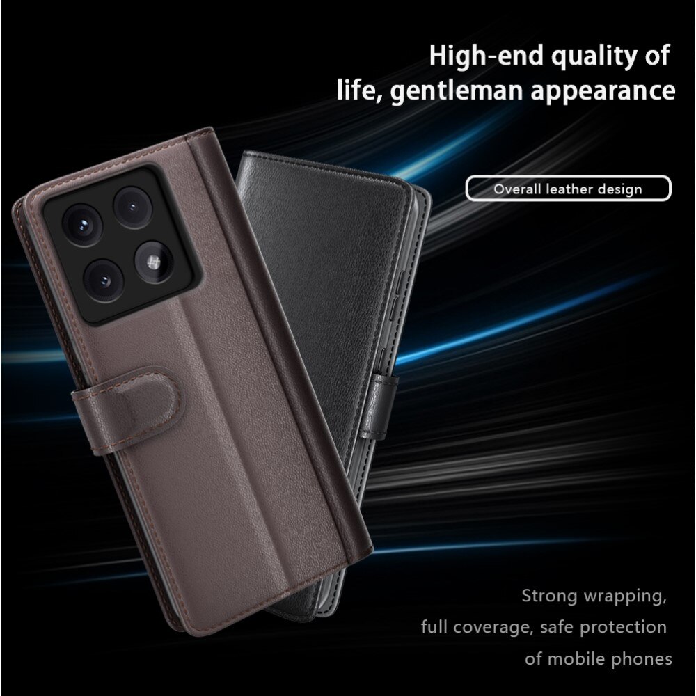 Étui en cuir veritable Xiaomi 14T Pro, Noir