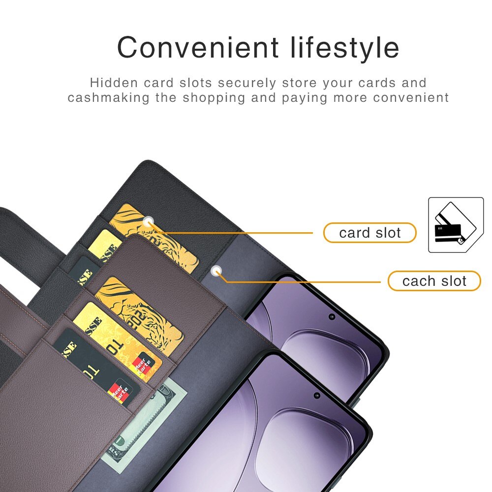 Étui en cuir veritable Xiaomi 14T Pro, Noir