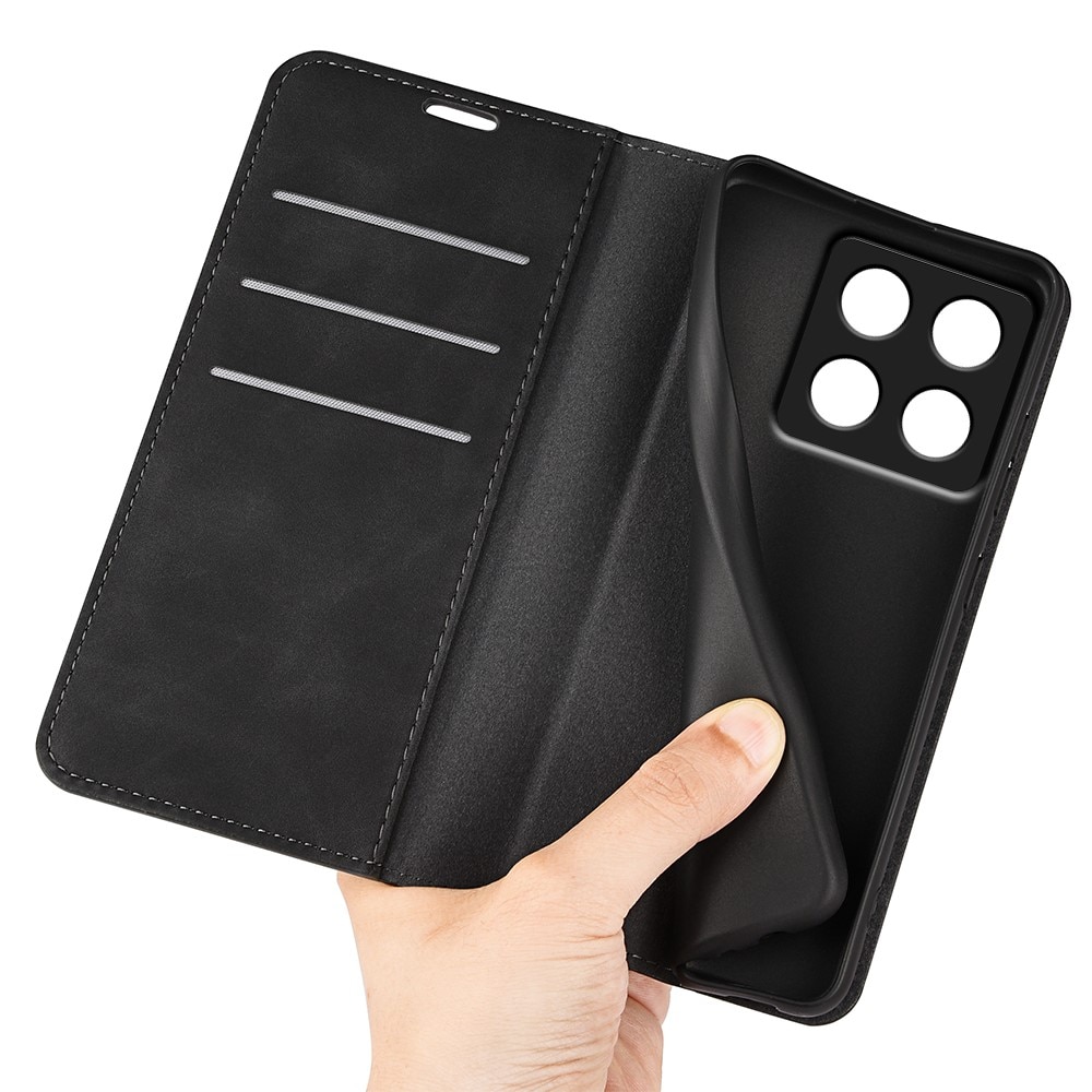 Coque portefeuille mince Xiaomi 14T Pro, Noir