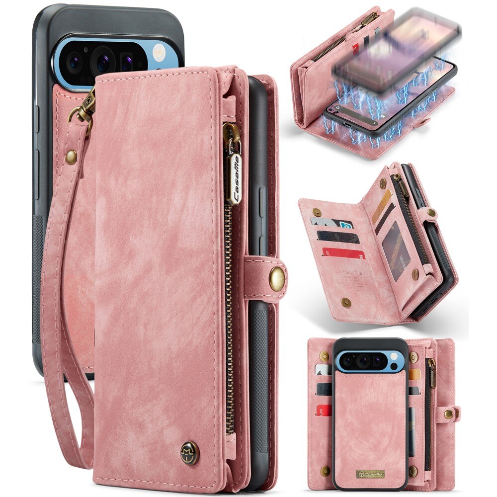 Étui portefeuille multi-cartes Google Pixel 9 Pro XL, Rose
