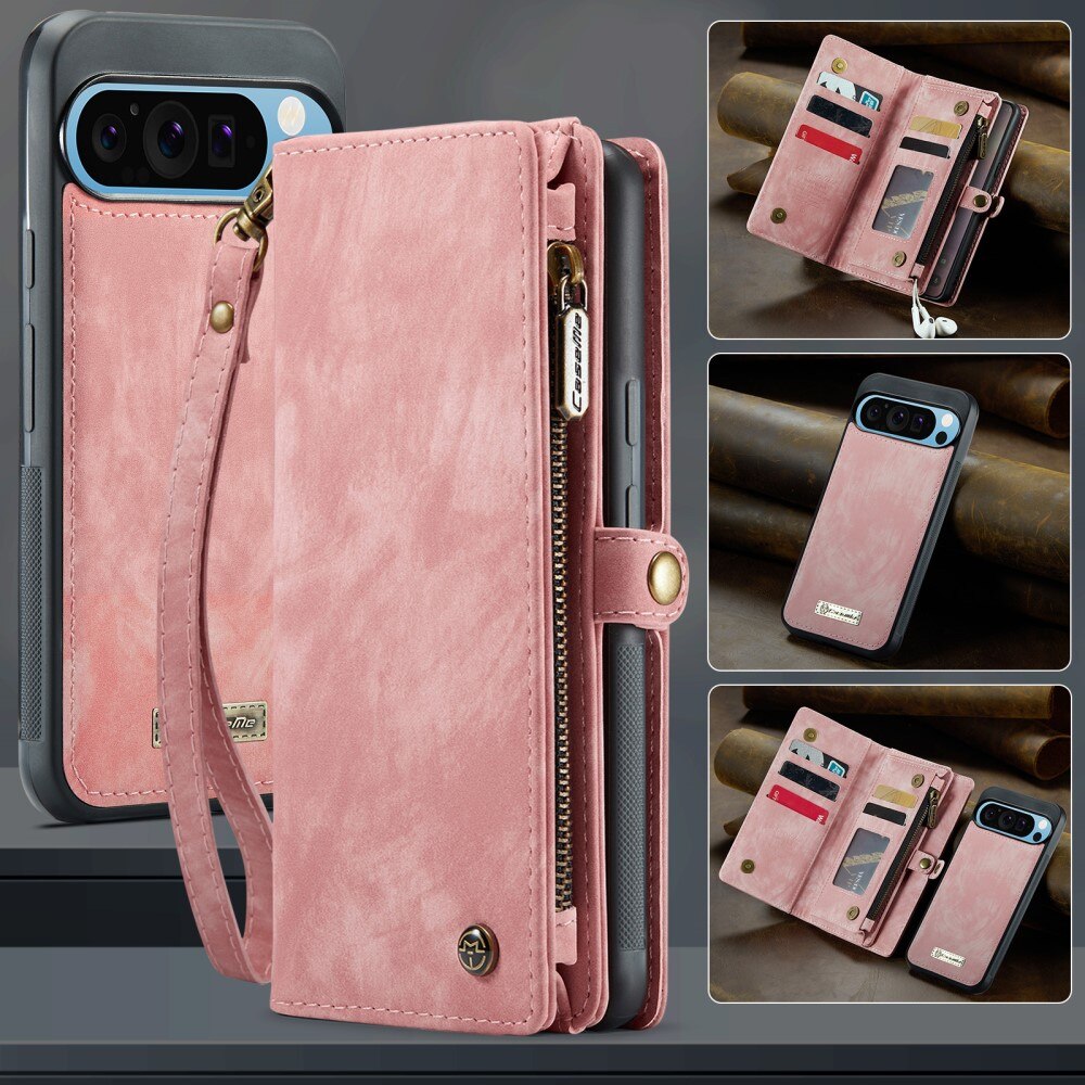 Étui portefeuille multi-cartes Google Pixel 9 Pro XL, Rose