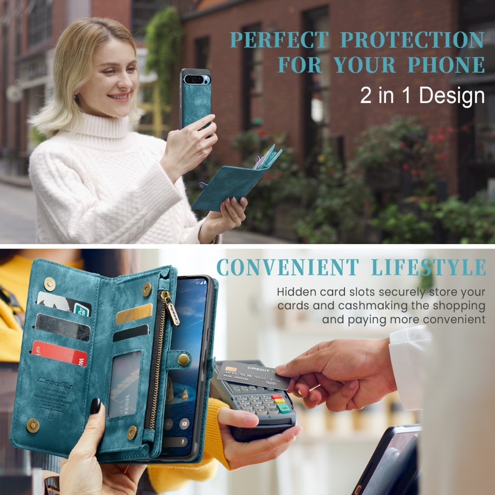 Étui portefeuille multi-cartes Google Pixel 9 Pro XL, Bleu