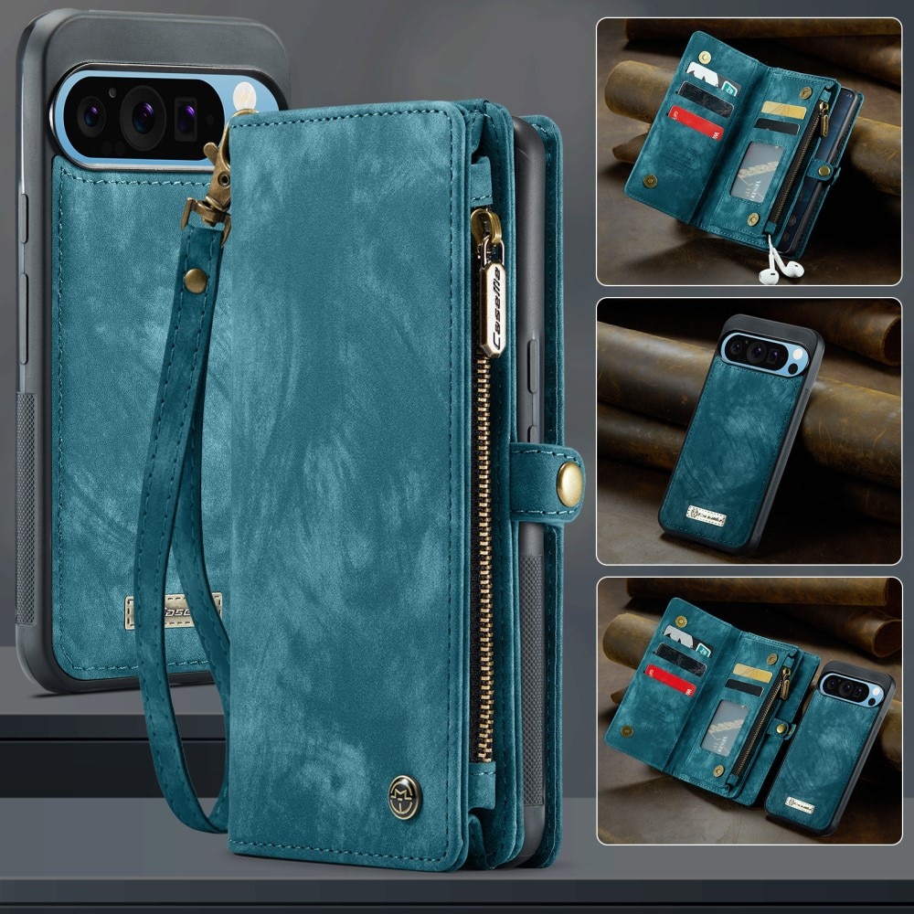 Étui portefeuille multi-cartes Google Pixel 9 Pro XL, Bleu