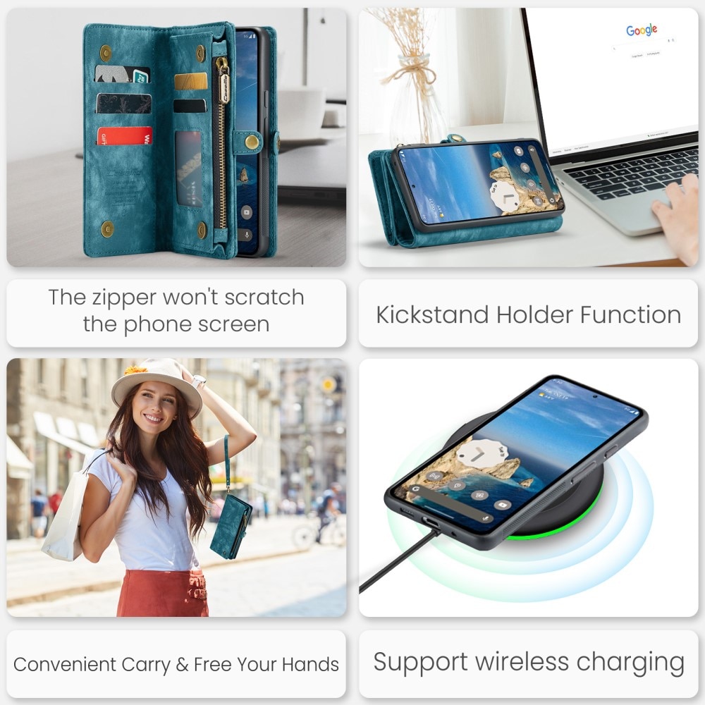 Étui portefeuille multi-cartes Google Pixel 9 Pro XL, Bleu