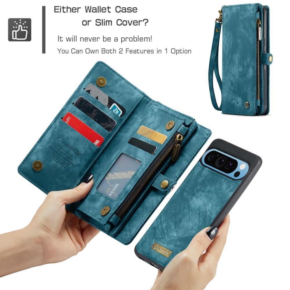 Étui portefeuille multi-cartes Google Pixel 9 Pro XL, Bleu