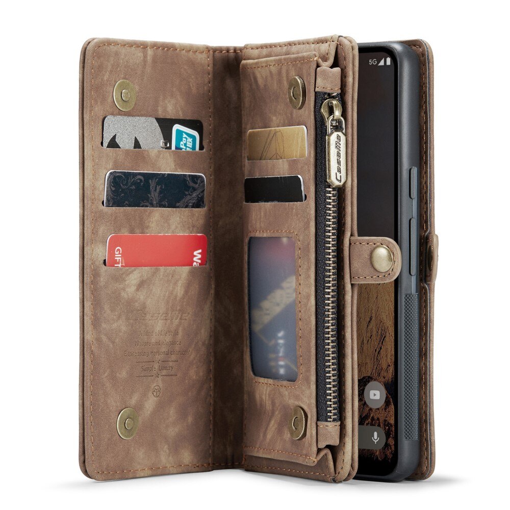 Étui portefeuille multi-cartes Google Pixel 9 Pro XL, Marron