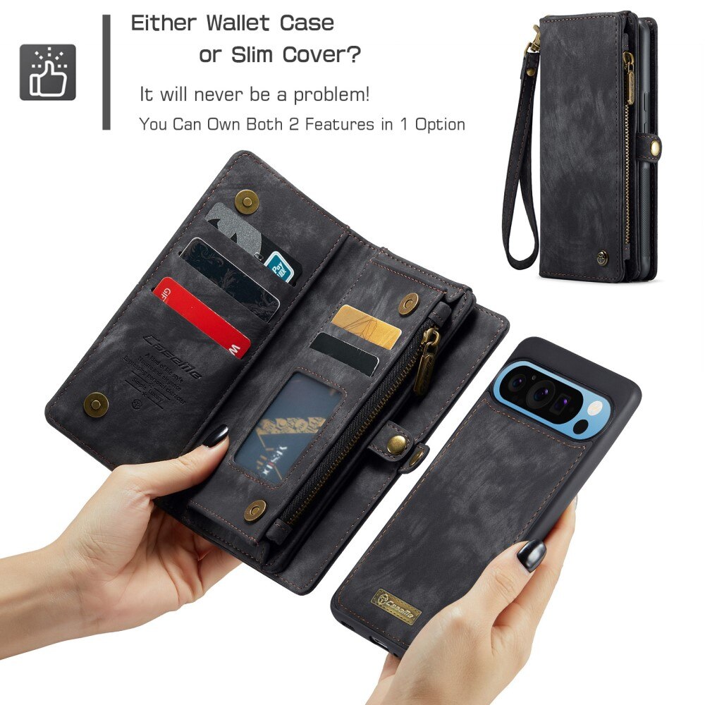 Étui portefeuille multi-cartes Google Pixel 9 Pro XL, Gris