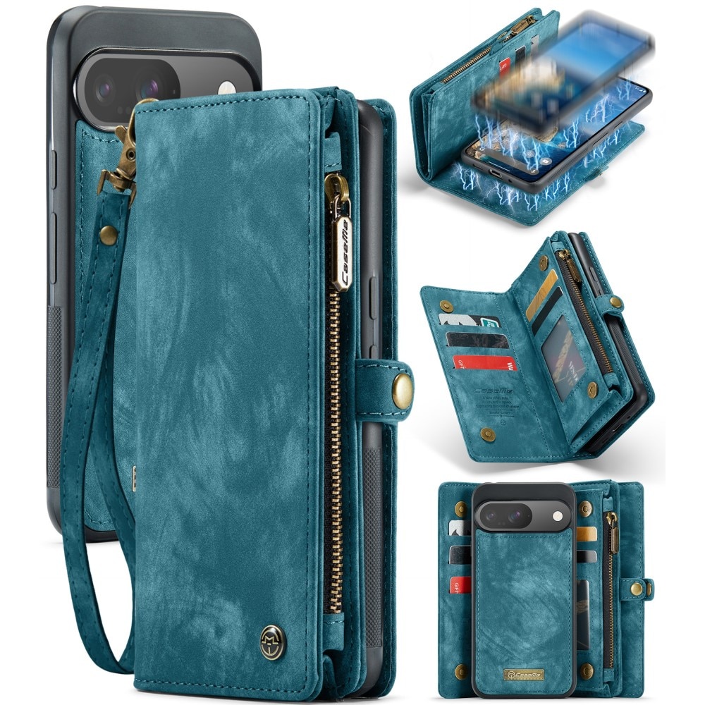 Étui portefeuille multi-cartes Google Pixel 9, Bleu