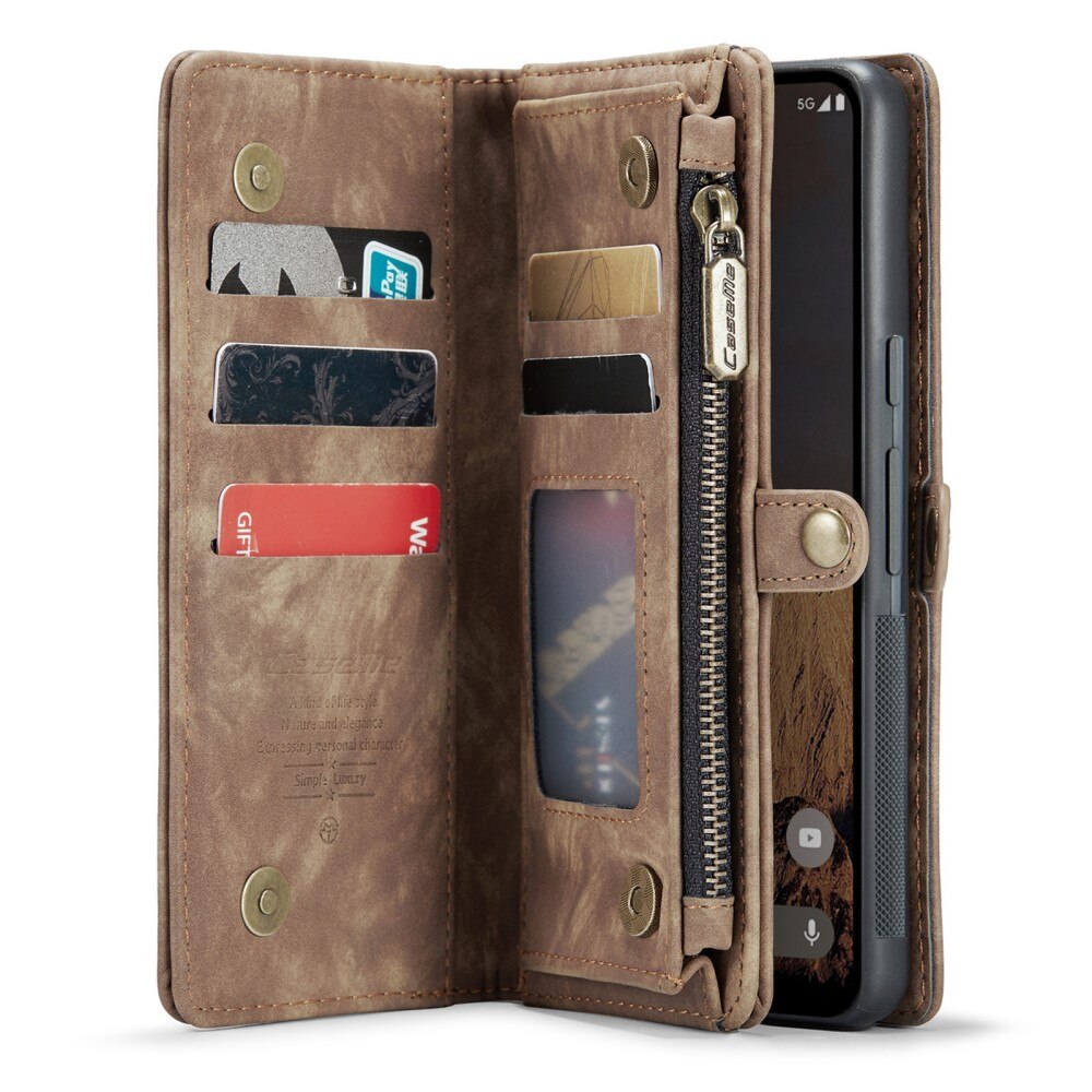 Étui portefeuille multi-cartes Google Pixel 9, Marron