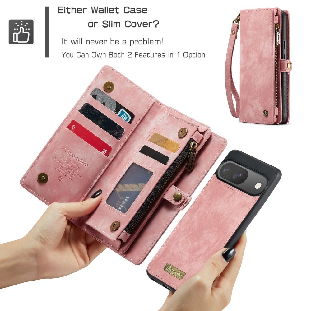 Étui portefeuille multi-cartes Google Pixel 9 Pro, Rose