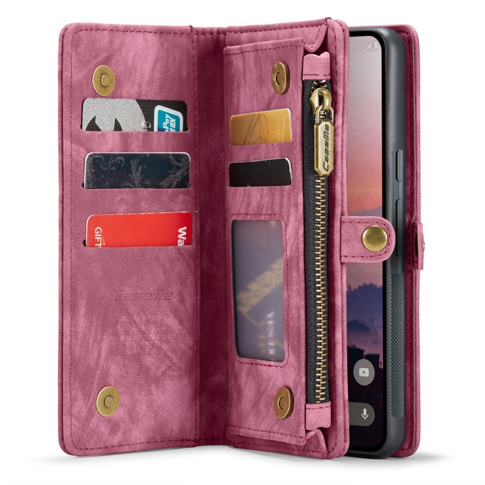 Étui portefeuille multi-cartes Google Pixel 9, Rouge