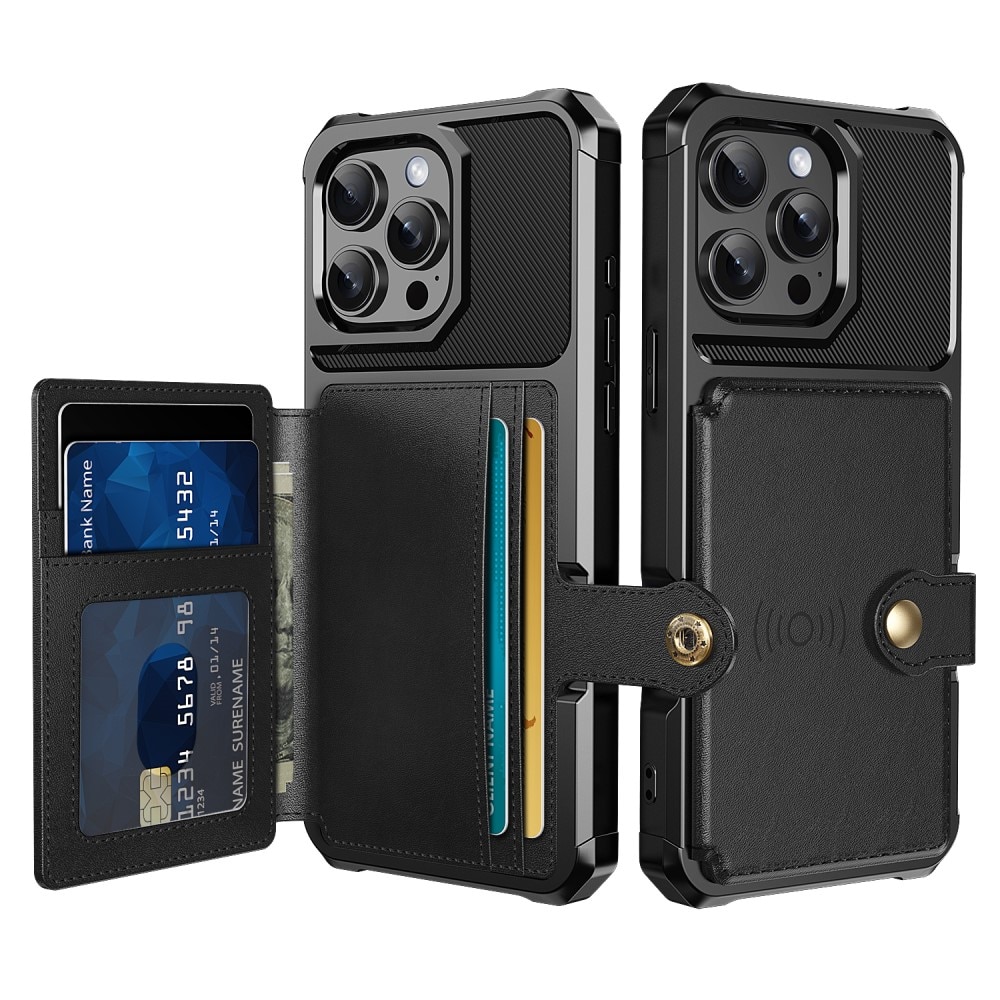 Coque porte-cartes Tough Multi-slot iPhone 16 Pro, Noir