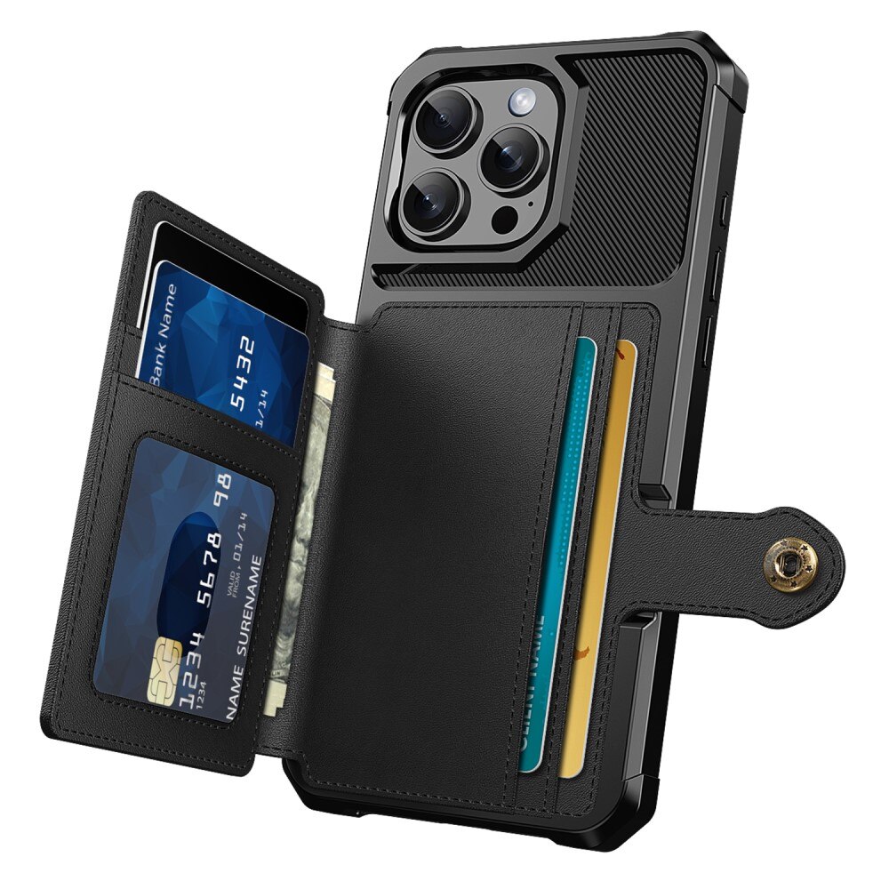 Coque porte-cartes Tough Multi-slot iPhone 16 Pro, Noir