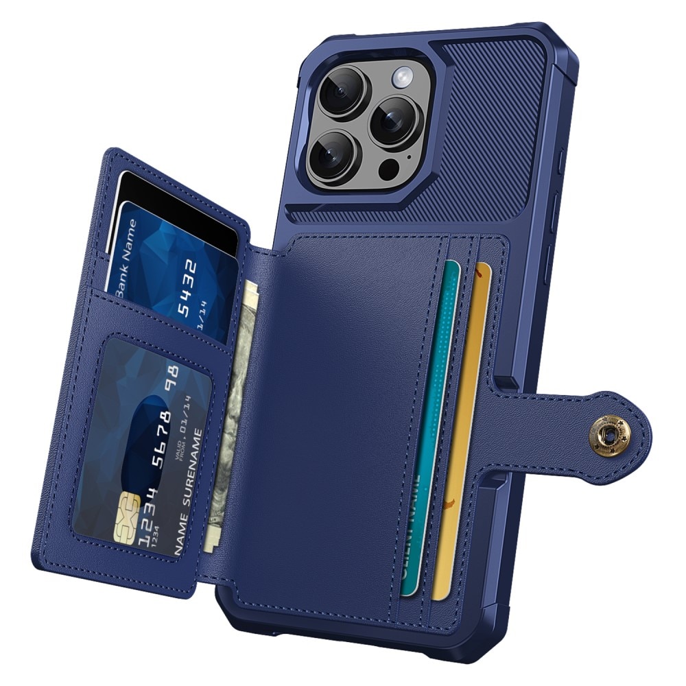 Coque porte-cartes Tough Multi-slot iPhone 16 Pro, Bleu