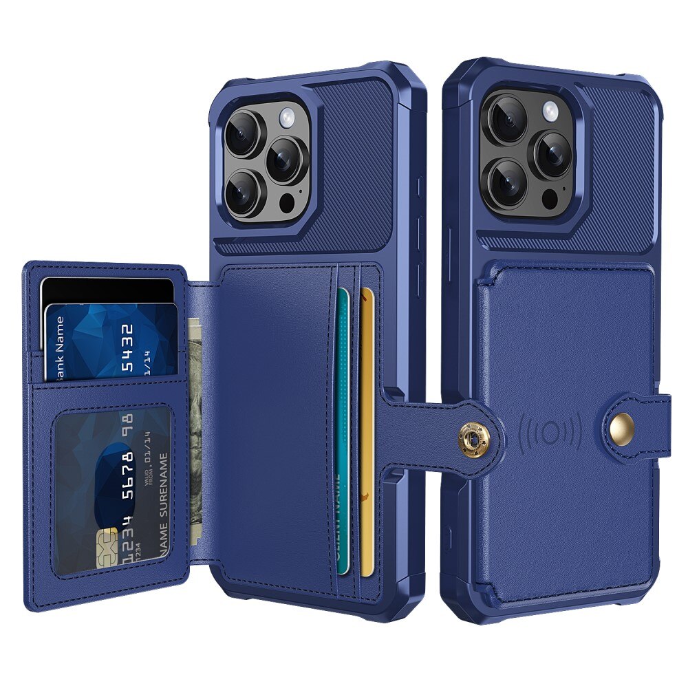 Coque porte-cartes Tough Multi-slot iPhone 16 Pro Max, Bleu