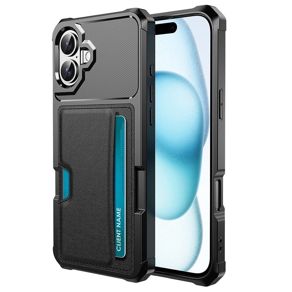 Coque Tough Card Case iPhone 16e, noir