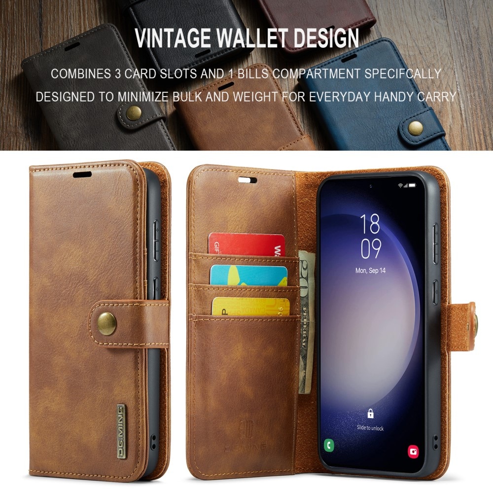 Étui portefeuille Magnet Wallet Samsung Galaxy S24 FE, Cognac