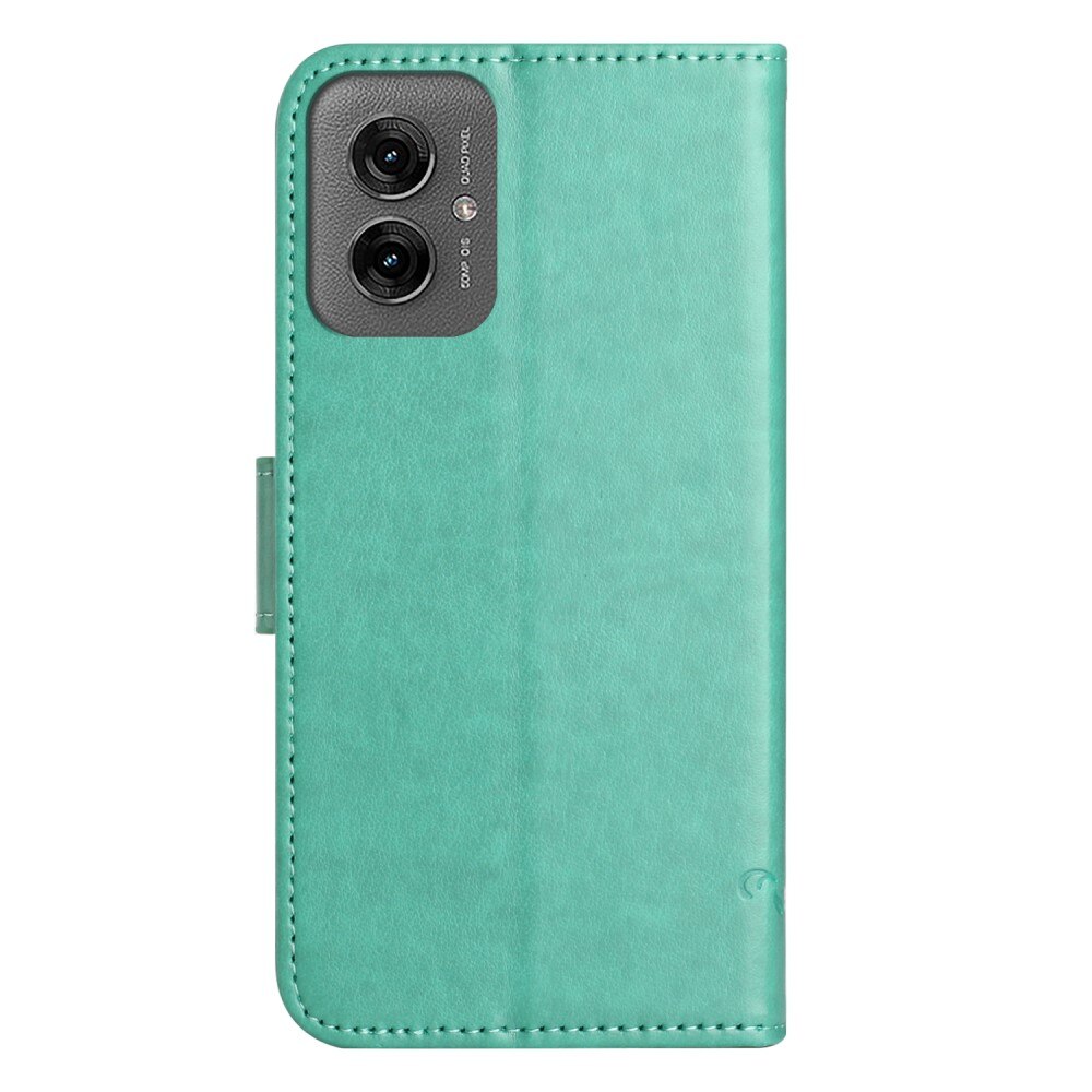 Étui en cuir à papillons pour Motorola Moto G55, Vert