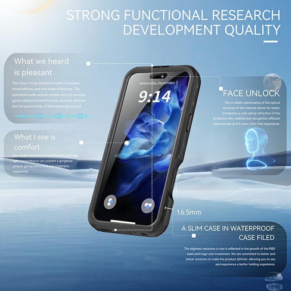 Coque étanche MagSafe iPhone 16 Pro Max, transparent