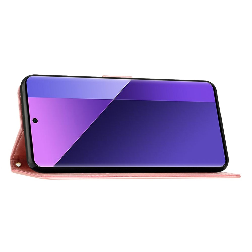 Étui en cuir à papillons pour Motorola ThinkPhone 25, Or rose