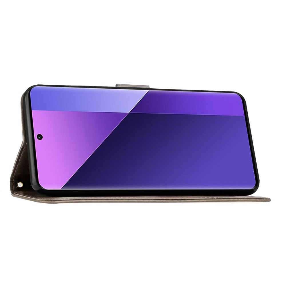 Étui en cuir à papillons pour Motorola ThinkPhone 25, Gris