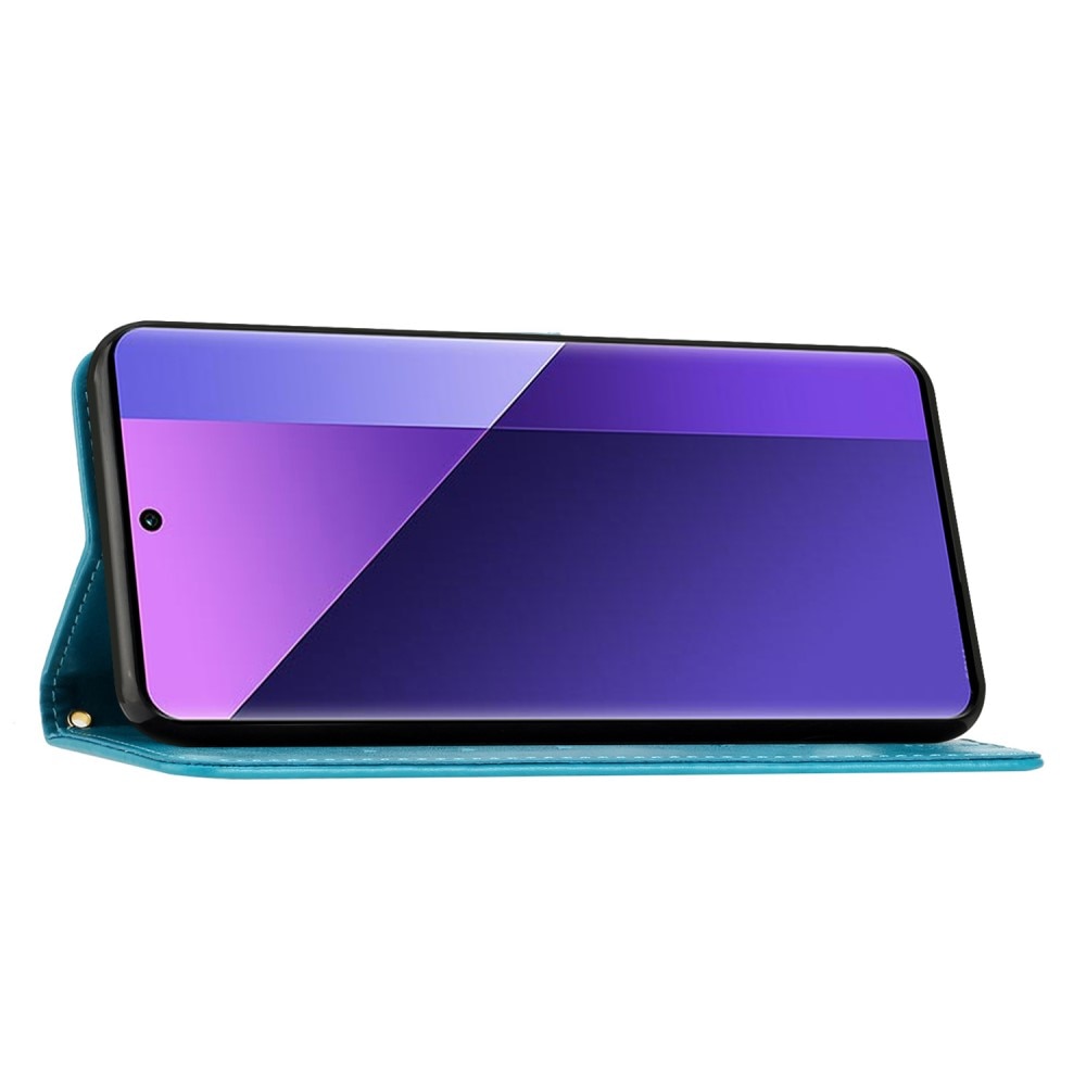 Étui en cuir à papillons pour Motorola ThinkPhone 25, Bleu