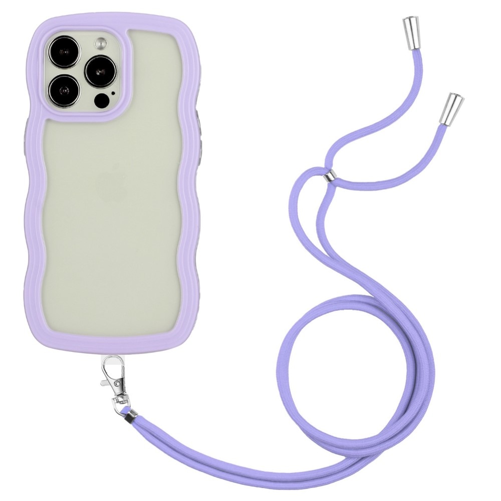 Coque cordon Wavy Edge iPhone 14 Pro, violet