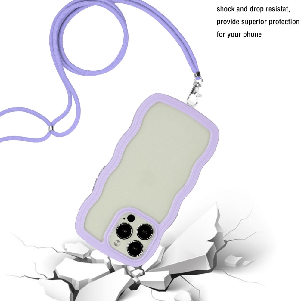 Coque cordon Wavy Edge iPhone 14 Pro, violet