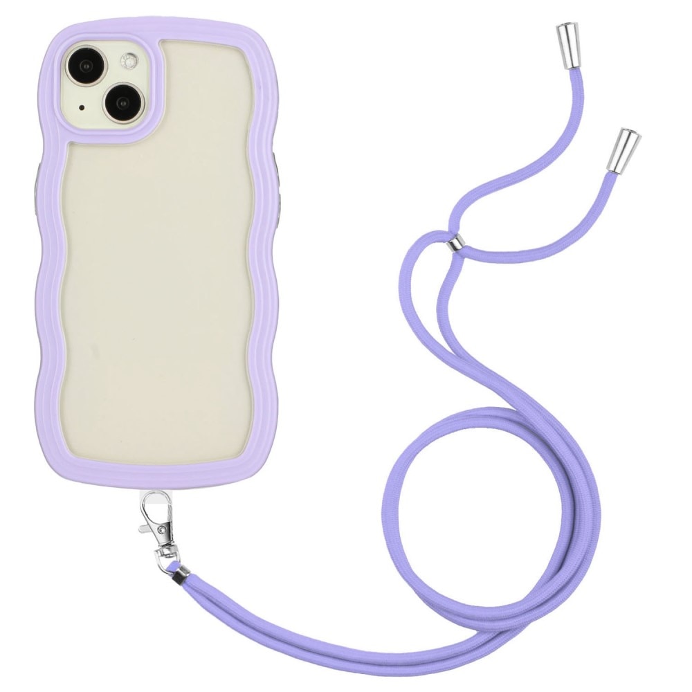 Coque cordon Wavy Edge iPhone 14, violet