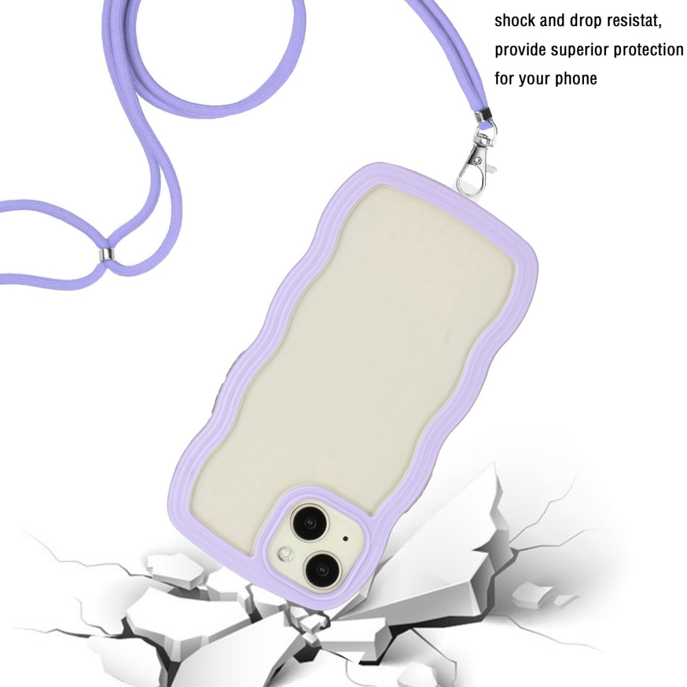 Coque cordon Wavy Edge iPhone 14, violet