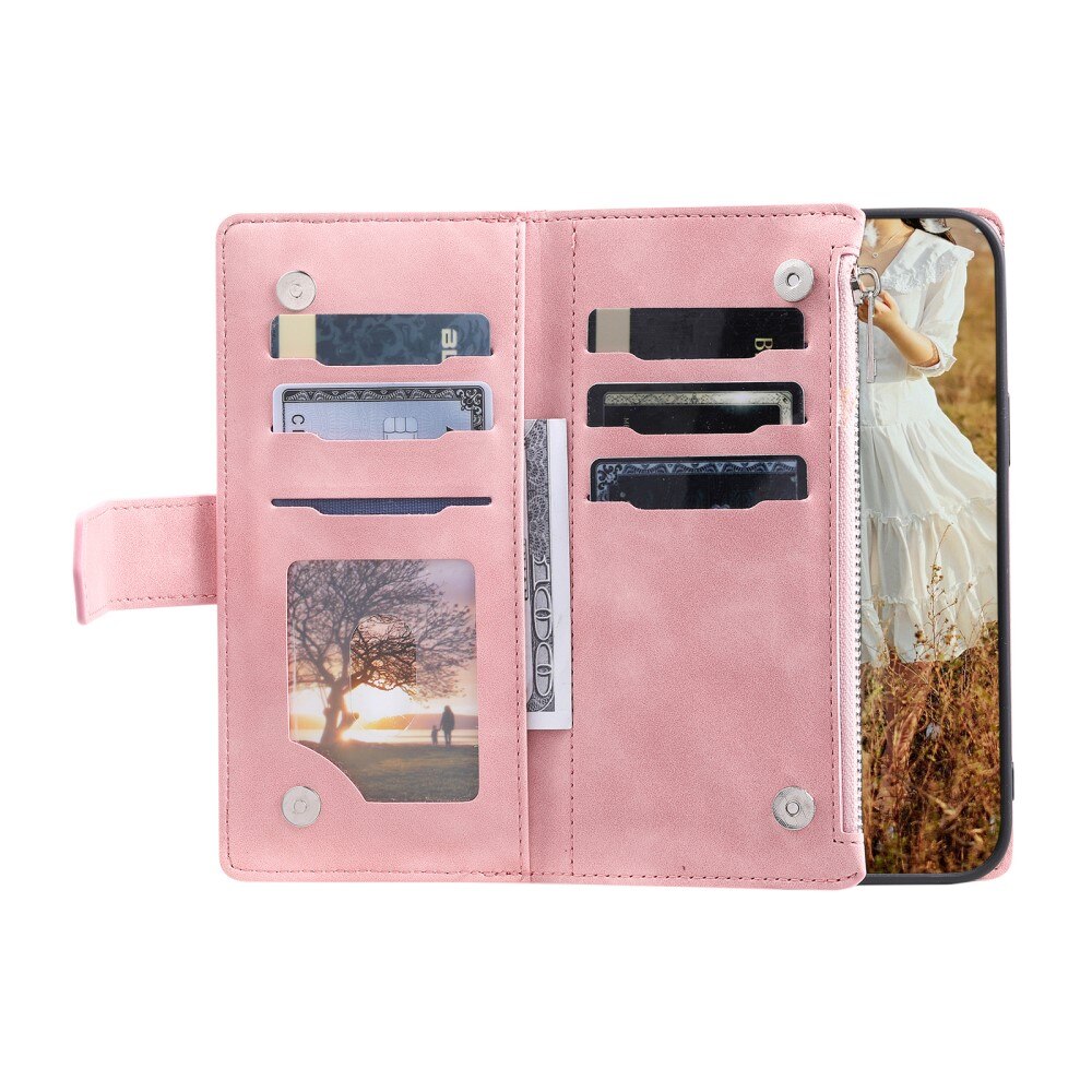 Étui portefeuille matelassée pour Samsung Galaxy S25 Ultra, Rose