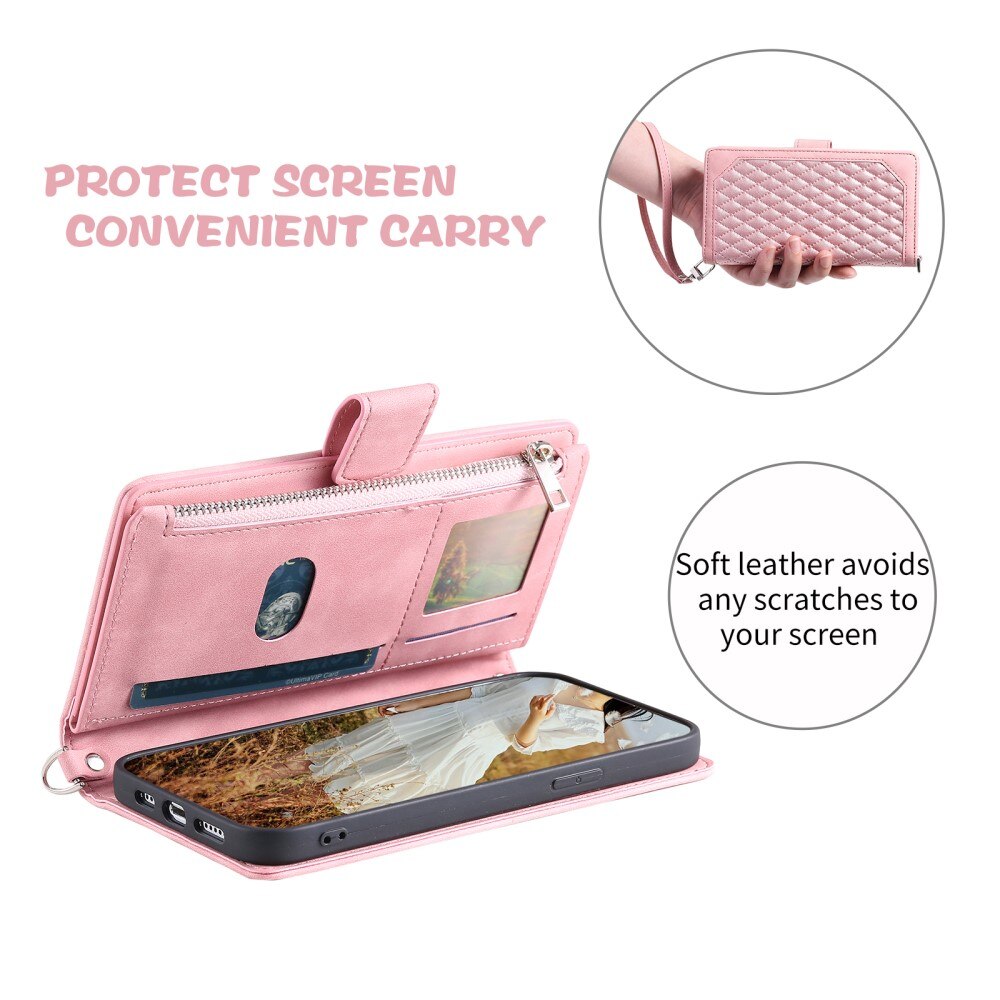 Étui portefeuille matelassée pour Samsung Galaxy S25 Ultra, Rose