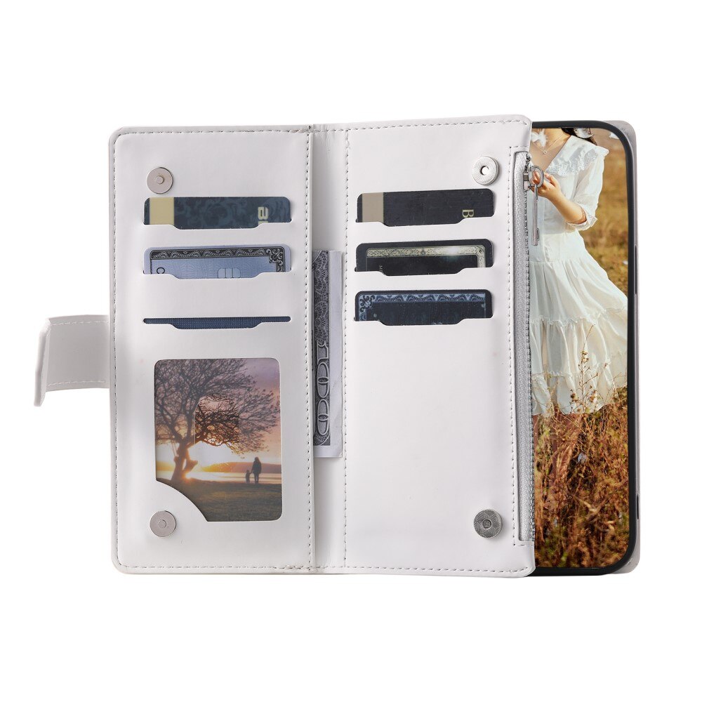 Étui portefeuille matelassée pour Samsung Galaxy S25 Ultra, Blanc