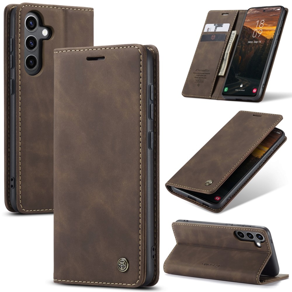 Étui portefeuille mince Samsung Galaxy S24 FE, Marron