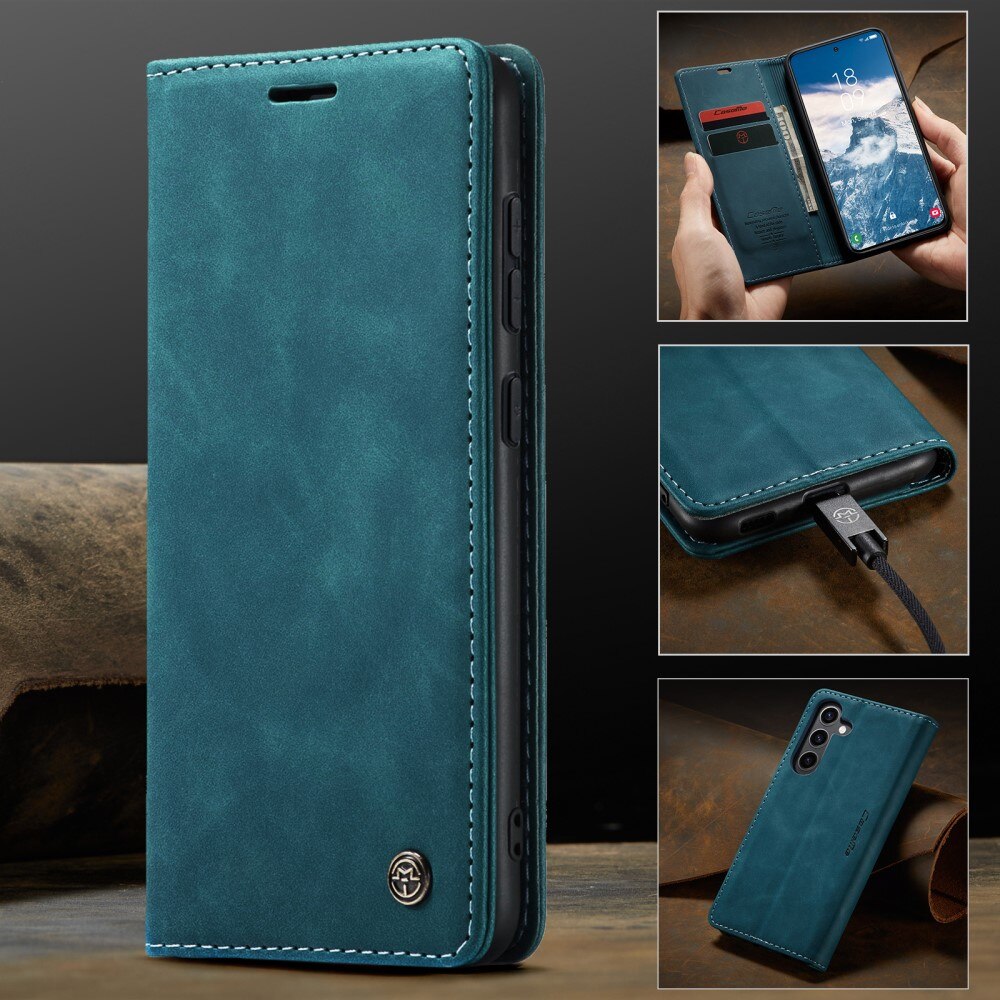 Étui portefeuille mince Samsung Galaxy S24 FE, Bleu