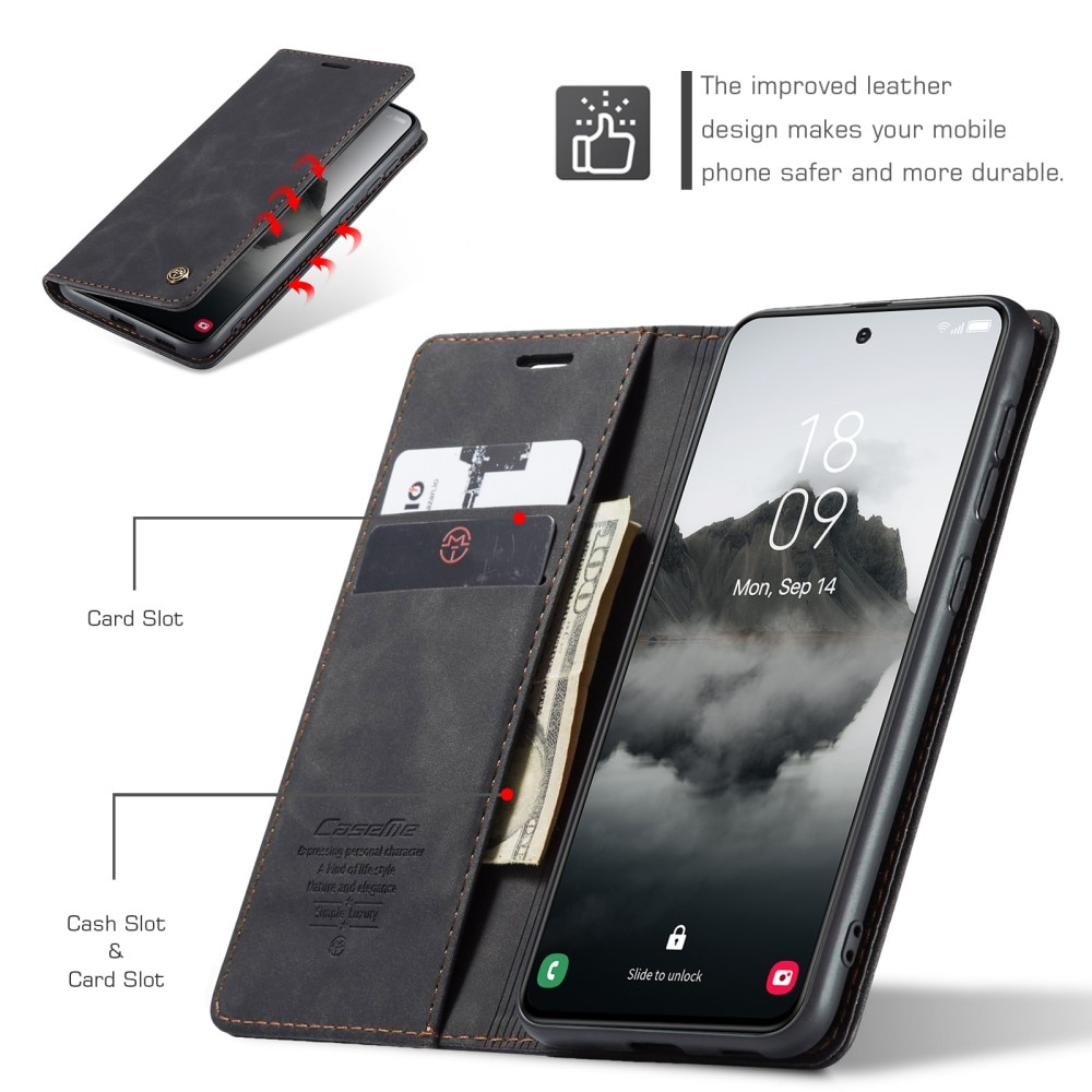 Étui portefeuille mince Samsung Galaxy S24 FE, Noir