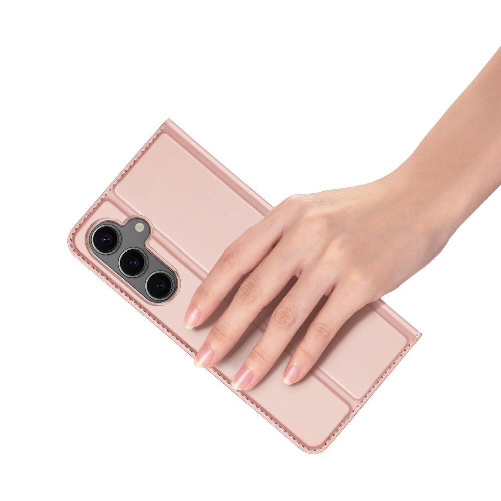 Étui portefeuille Skin Pro Series Samsung Galaxy S25, Or rose