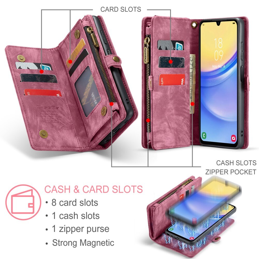 Étui portefeuille multi-cartes Samsung Galaxy A16, Rouge