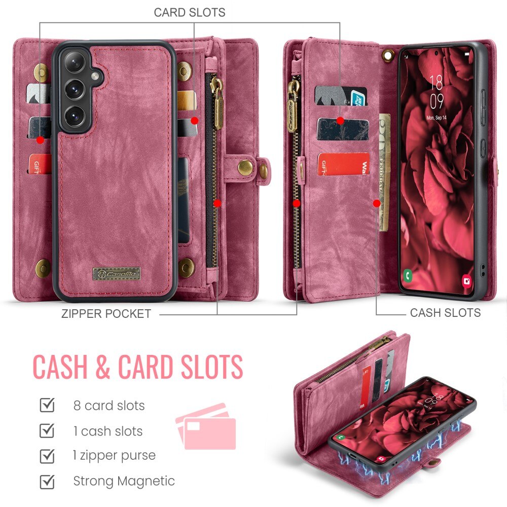 Étui portefeuille multi-cartes Samsung Galaxy S24 FE, Rouge