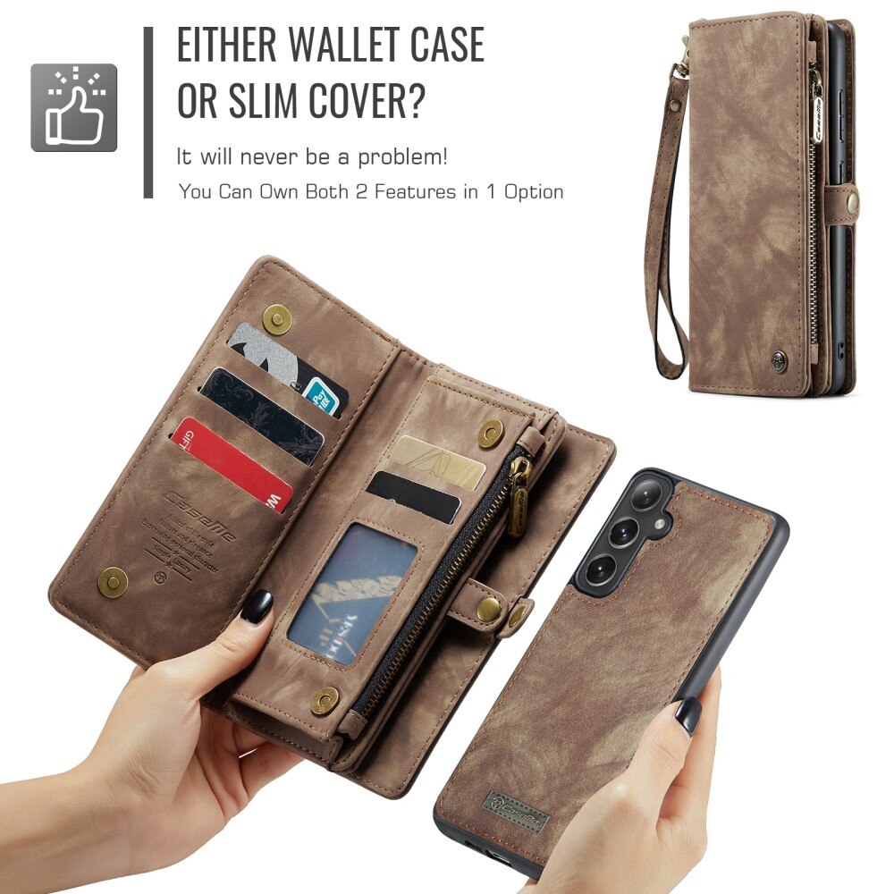 Étui portefeuille multi-cartes Samsung Galaxy S24 FE, Marron