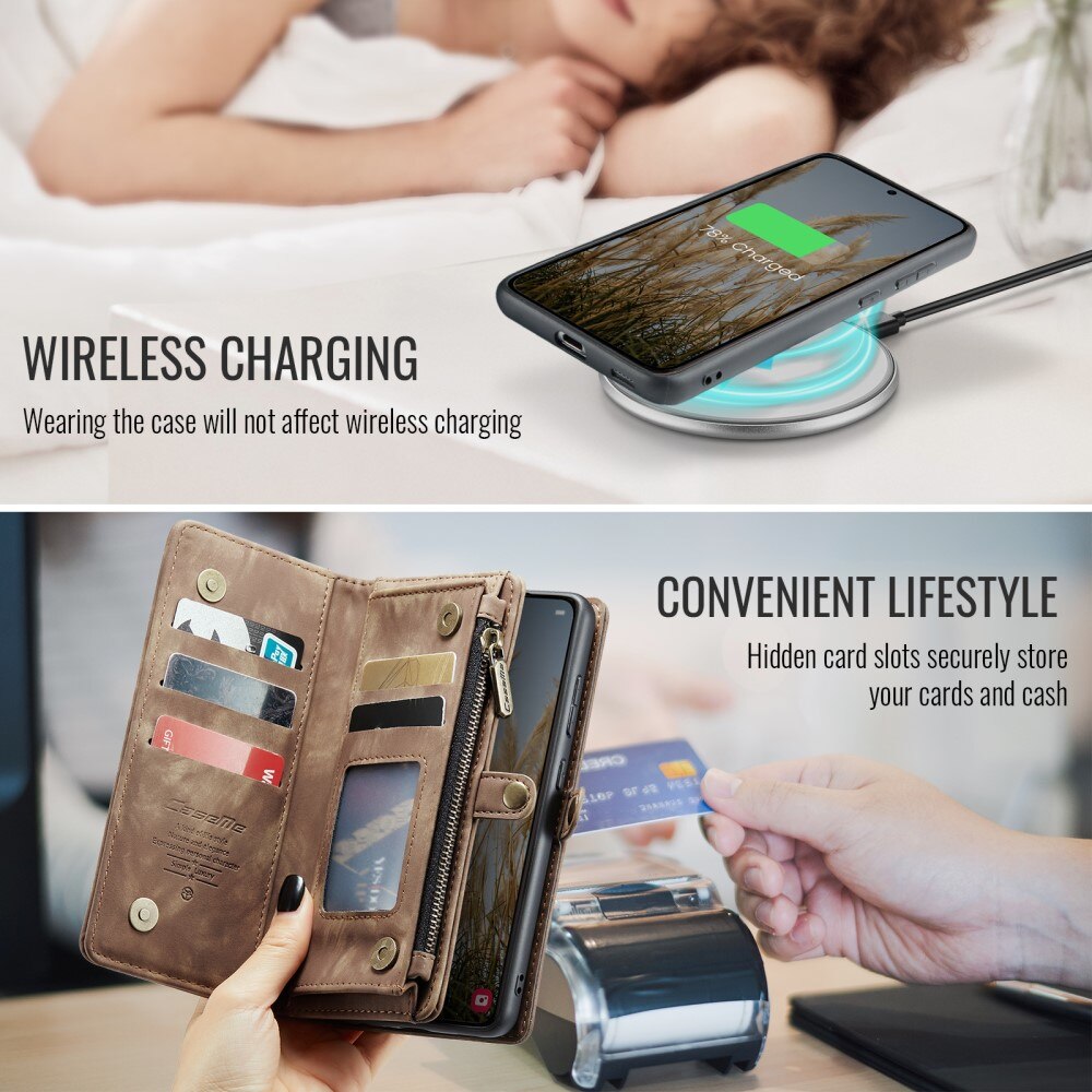 Étui portefeuille multi-cartes Samsung Galaxy S24 FE, Marron