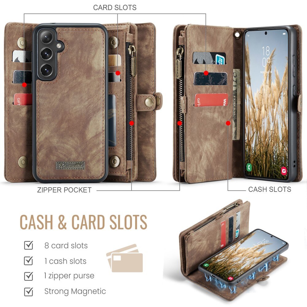 Étui portefeuille multi-cartes Samsung Galaxy S24 FE, Marron