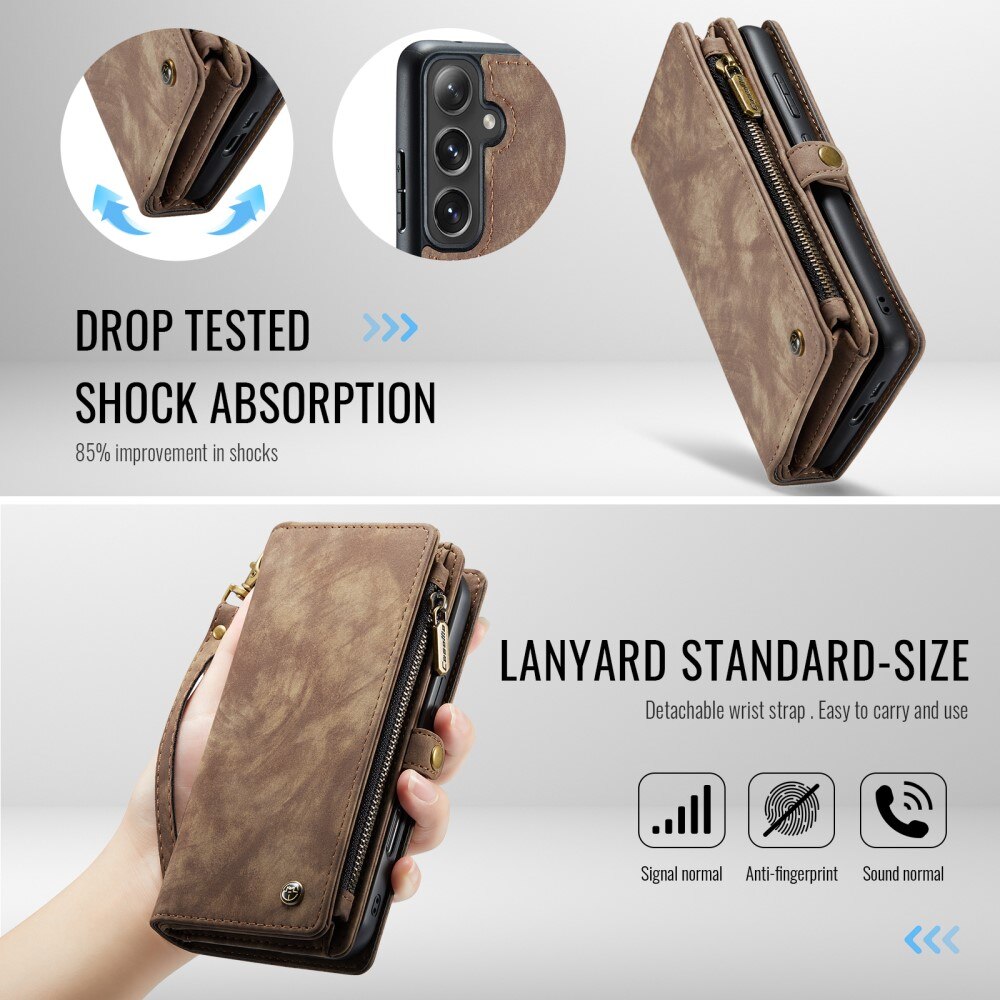 Étui portefeuille multi-cartes Samsung Galaxy S24 FE, Marron